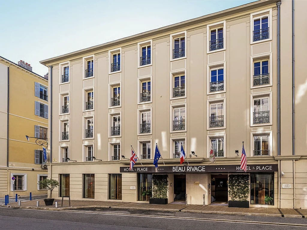 Façace de l'hôtel Beau Rivage à Nice